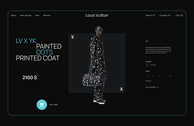 Louis Vuitton product page concept figma interface photoshop ui ux webdesign