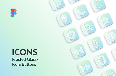 Frosted Glass Icons/Buttons 3d android app branding button design design system graphic design icons illustration logo typography ui ux vector web