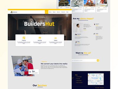 BuildersHut - A Construction Company Website adobe xd branding construction site design figma graphic design graphics illustration landing landing page logo page section section design site ui ui design uiux ux vector