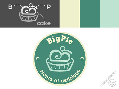 Logo design for BigPie adarshthambi bigpie bp logo branding cafe cake cake logo cakebrand cup cake custom cake illustration logo logomark minimal pie pie logo vector