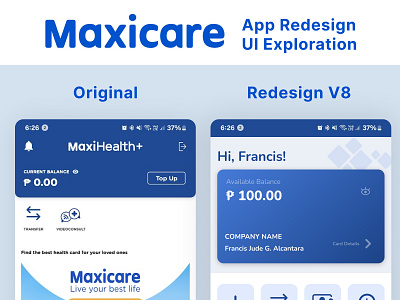 Redesigning the Maxicare App Homescreen: A UI Exploration homescreen design insurance brand mobile app ui ui design