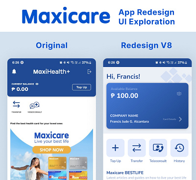 Redesigning the Maxicare App Homescreen: A UI Exploration homescreen design insurance brand mobile app ui ui design