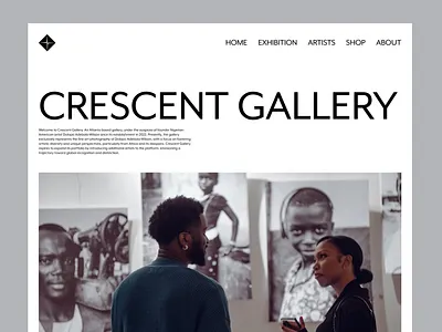 Crescent Gallery redesign design gallery website landing page design landing page ui ui design uiuxdesign web design website website design website ui