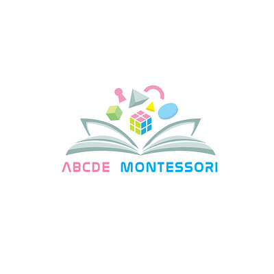 ABCDE MONTESSORI branding colorful courses design graphic design identity illustration illustrator learning logo playful study vector