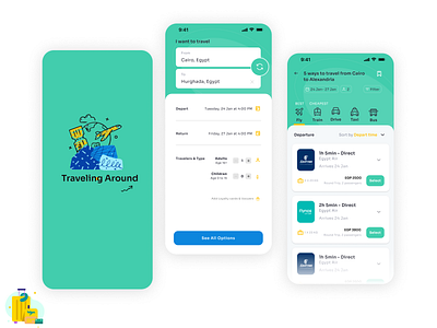 Traveling around App concept app ui