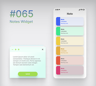 Notes Widget branding dailyui design graphic design illustration