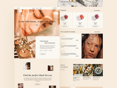 Cosmetic Beauty Landing Page beauty cosmetic cosmetic landing page cosmetic web cosmetic wesbite design dribbble figma figma design figma designer images landing page typography ui ux web website design