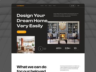 Luxe Spaces Landing Page creative creative header design figma hero header landing page typography ui ux web design