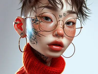 my girl Lin 3d animation branding foto graphic design ill illustration motion graphics ui