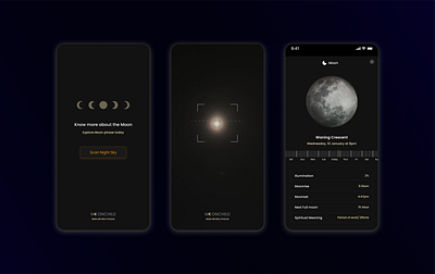 Project Moonchild- Make Mindful Choices 3d animation ar branding interaction design logo moon motion graphics sky ui vr