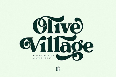 Olive Village - Vintage Font 70s font 70s vintage 80s font branding classic contrast font funky heading heading font italic magazine old fashion olive village vintage font round serif trendy font