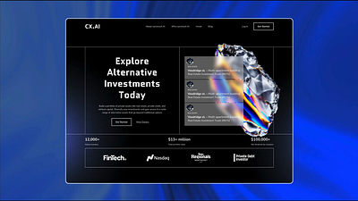 CX.AI - Alternative Investments Website animation crypto design graphic design landing page ui ux web website website design