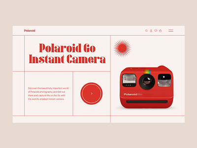 Polaroid Go Instant Camera — website concept design film polaroid red ui ux web design