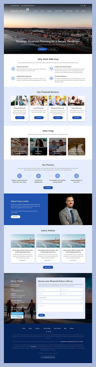 Cory Leckie // Web Design advisor financial financial advisor investment planning retirement wealth management web design