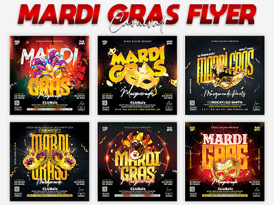 Mardi Gras Flyer Template carnival concert design dj flyer event event flyer flyer mardi gras mardi gras flyer night club night party party flyer poster product psd template summer flyer