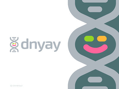 dnyay logo biology branding brandmark dna dna strand dna test graphic design happy illustration lab logo logo design logos logotype minimalist science simple smiley face