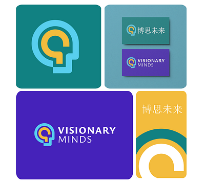 Visionary Minds Visual Identity animation brand identity branding graphic design logo logo designer logocombination logodesign logogram logotype motion graphics visual identity