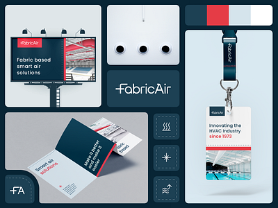 Rebranding for FabricAir air dispersion air distribution branding colour palette corporate design graphic design hvac mockups redesign visual guidelines visual identity