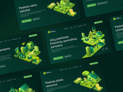 Isometric Illustration Set for a New Banking Website banking graphic design illustration isometric web design web page