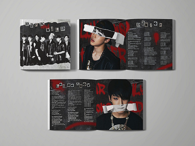 BTS Dark & Wild - Redesigned Album Booklet & Photocard album album design branding bts cd graphic design grunge kpop music punk urban