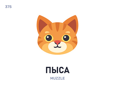 Пы́са / Muzzle belarus belarusian language daily flat icon illustration vector word