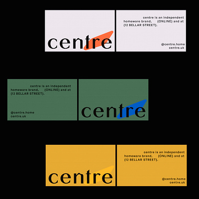 centre - brand identity for independent homeware brand branding design graphic design logo typography