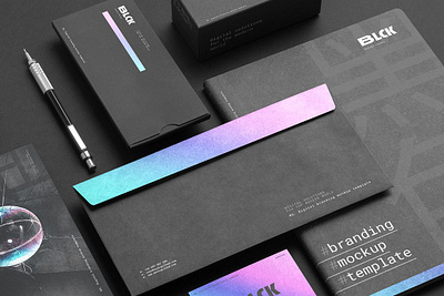 Blck Branding Mockup a4 background brand branding business card card document editorial flyer hero image header letterhead mock up paper presentation showcase stationery template texture