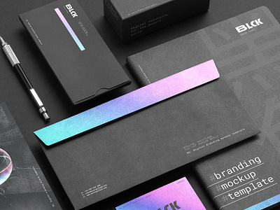 Blck Branding Mockup a4 background brand branding business card card document editorial flyer hero image header letterhead mock up paper presentation showcase stationery template texture