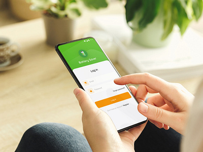 Battery Saver Mobile App UI Design android app battery saver branding clean design design graphic design home screen ios app login screen main screen mobile app mobile ui register screen saver app splash screen ui ui design ui ux ui ux design ux search
