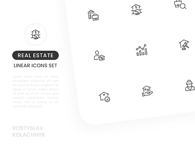 Icons set for Real Estate Business branding business custom design flat graphic design icon iconography icons icons set illustration illustrator line linear real estate stroke svg ui ux vector