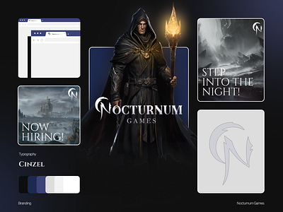 Nocturnum games 🌖 adobe illustrator branding dark logo fantasy logo game logo game studio logo logo design