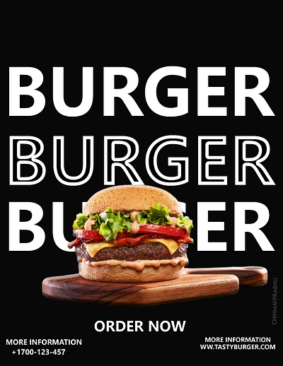 Tasty Burger Poster Design advertising burger design designer graphic design poster poster design social media post