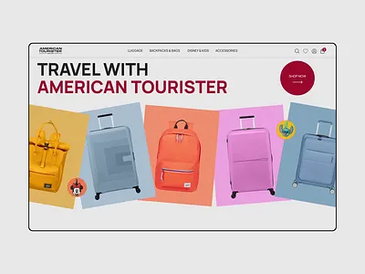 American Tourister | E-commerce animation design ui ux web