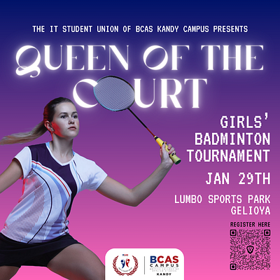 A flier designed for a girls' badminton tournament. advertisement branding event graphic design vector graphics