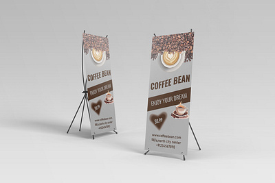 Coffee Shop Banner banner branding design graphic design illustration illustrator logo photoshop roll up banner social media vector x bannner