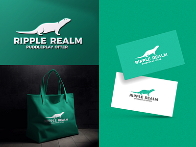 RIPPLE REALM animal branding design graphic design illustration logo otter otter logo