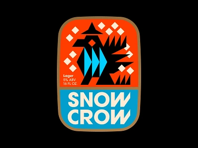 Snow Crow ale beer beer label beer packaging brewery corvid crow icon lager logo microbrewery mystic nature packaging design raven snow symbol winter witch wizard