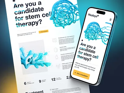 LP for Clinic blue clinic landing mobile page therapy ua ukraine visual yellow