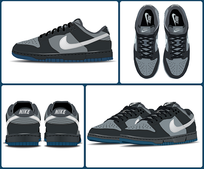 NIKE Dunk Low - Flat illustration series adobe illustrator design flat illustration sneakers vector