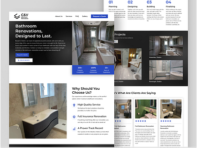 Bathroom Renovation Website bathroom branding graphic design landing page luxury website renovation simple ui ux website website design website development
