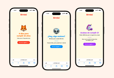 Mobile Web App Design (memojis) - Birtdei emojis ios iphone memojis mobile design ui ui mobile app ux web app web design