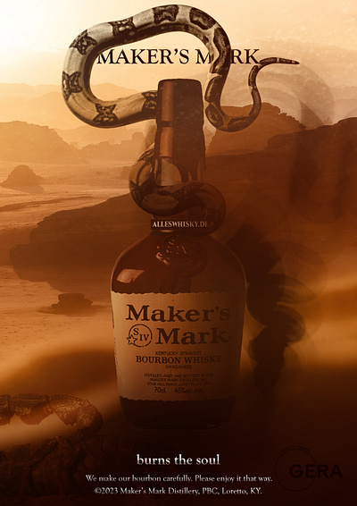 Maker's Mark Whiskey Product Design Concept alcohol banner concept desert flyer makers mark poster product design whiskey whisky wild