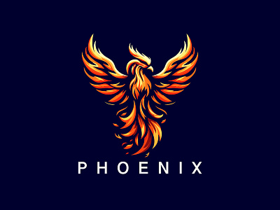 Phoenix Logo For Sale bird branding corporate graphic design immortality luxurious majestic modern mythology phoenix logo ui ux vector wing wings wisdom