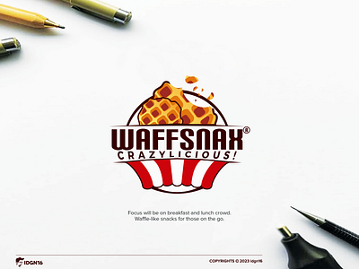 WAFFSNAX adobe illustrator design designs graphic design graphics illustrator logo logo designs logo idea logo inspiration restaurant logo snack logo vector waffle logo