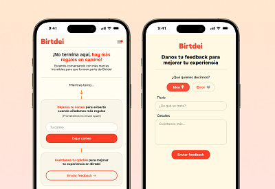 Mobile Web App Design (waitlist & feedback) - Birtdei gifts ios ui ui mobile ui mobile design ui web app ux
