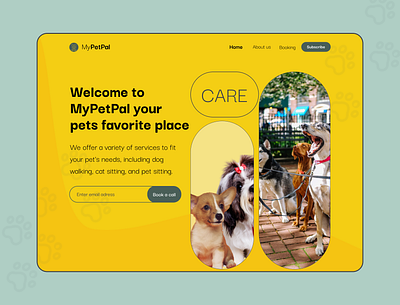 Daytime Pet Resort & Care Landing Page branding design dribbble illustration landingpage pet ui ux