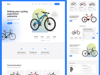 Landing Page Design for cycling selling company freelancer ui ui design ui ux ux ux design