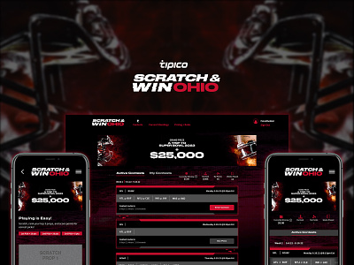 Tipico Sportsbook | Scratch & Win Ohio Game Experience application desktop application desktop designs desktop ui gaming interface designs mobile application mobile designs mobile ui new new noteworthy product design sportsbetting ui user experiences user interfaces ux website