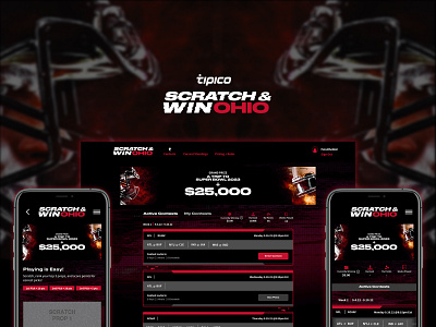 Tipico Sportsbook | Scratch & Win Ohio Game Experience application desktop application desktop designs desktop ui gaming interface designs mobile application mobile designs mobile ui new new noteworthy product design sportsbetting ui user experiences user interfaces ux website