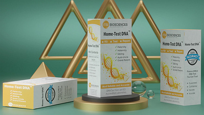 DNA Collect Kit Packaging Design with 3D Rendered Mockup 3d branding minimal modern design packaging design print design typography